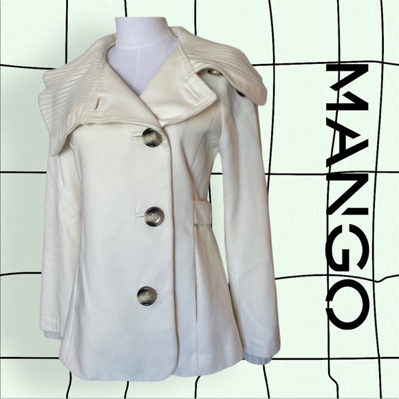 Mango Jackets & Blazers - Mango Cream Pea Coat